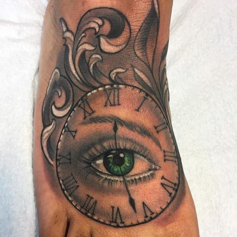 time eye tattoo