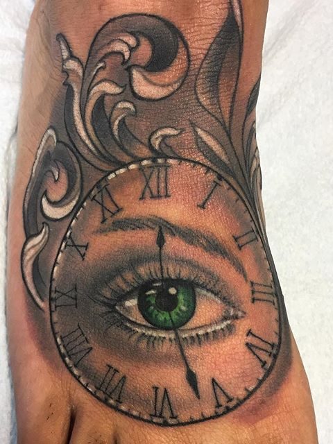 time eye tattoo