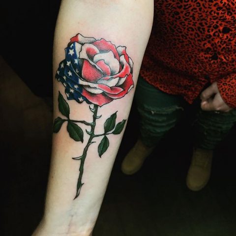 USA rose tattoo