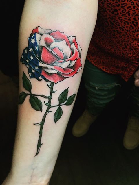 USA rose tattoo