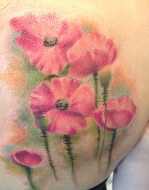 watercolor flowers tattoo