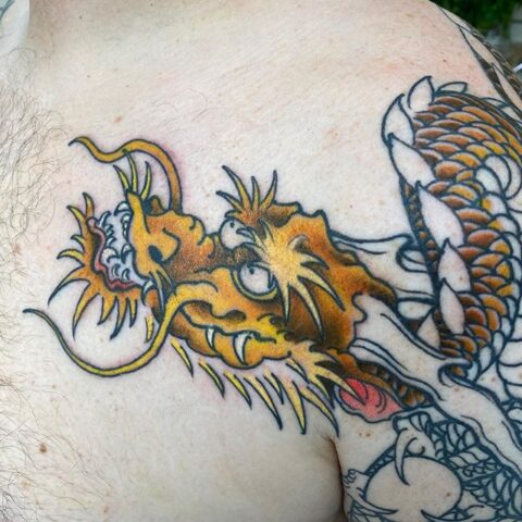 golden dragon tattoo