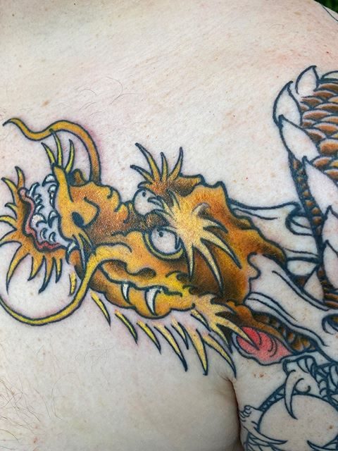 golden dragon tattoo