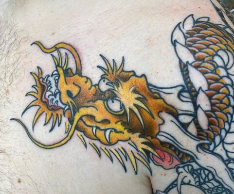 golden dragon tattoo