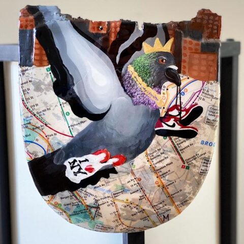 city pigeon skateboard