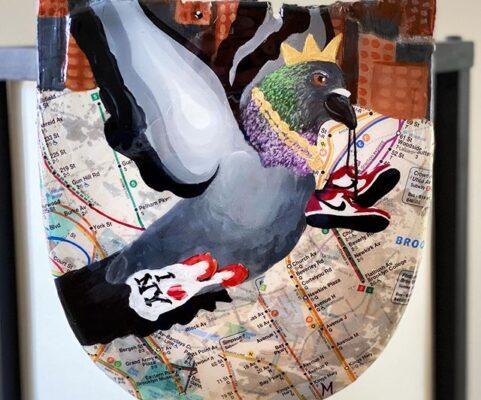 city pigeon skateboard