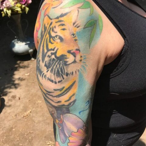 tiger sleeve tattoo