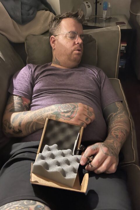Tattoo Machine 52 - Matt Sleeping