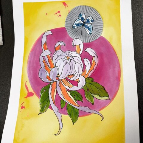 butterfly flower artwork