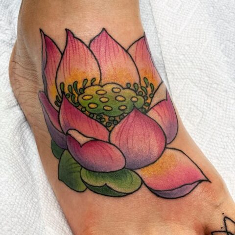 Foot Flower Tattoo