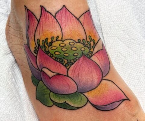 Foot Flower Tattoo