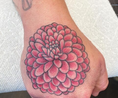 Hand Flower Tattoo