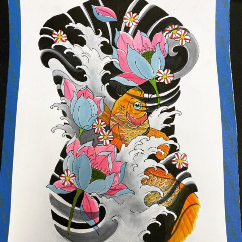 Koi Backpiece Artwork