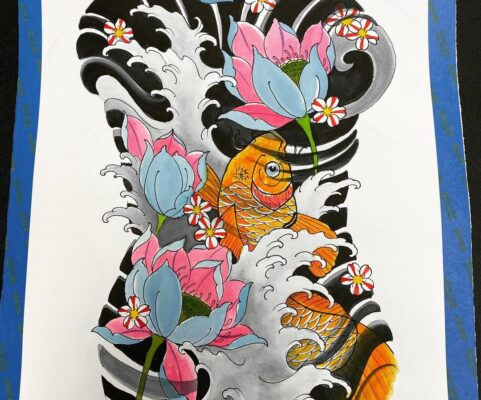 Koi Backpiece Artwork