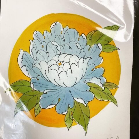Yellow Circle Flower Painting