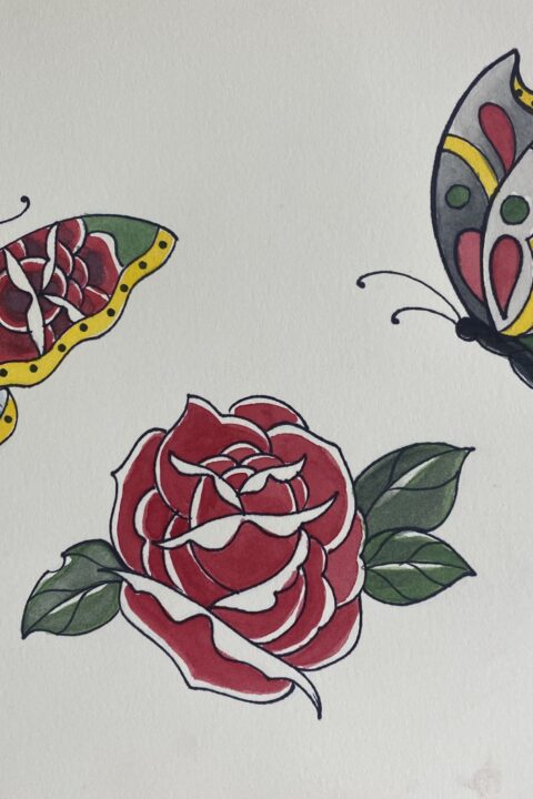 butterflies and rose