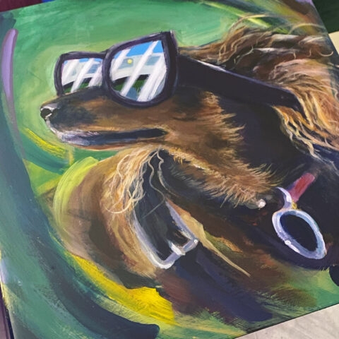 cool dog painting