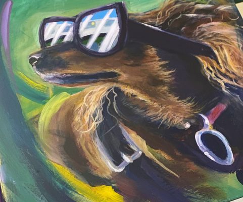 cool dog painting